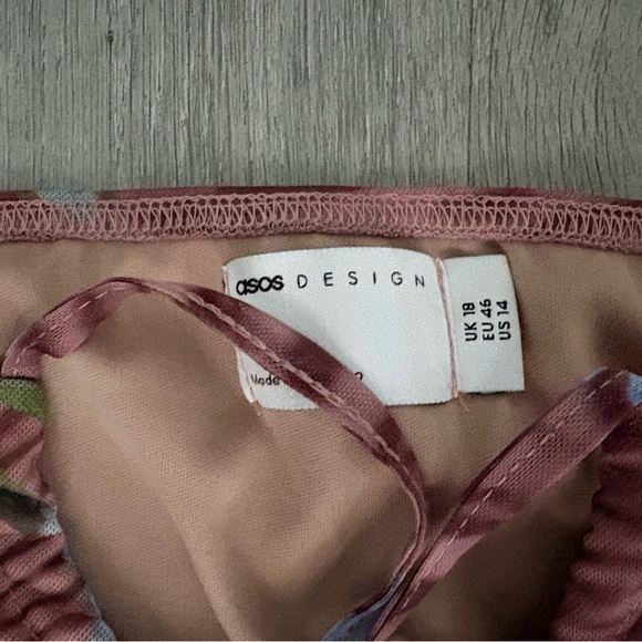 ASOS Pink and Blue Floral Midi Dress - Picture 7 of 8